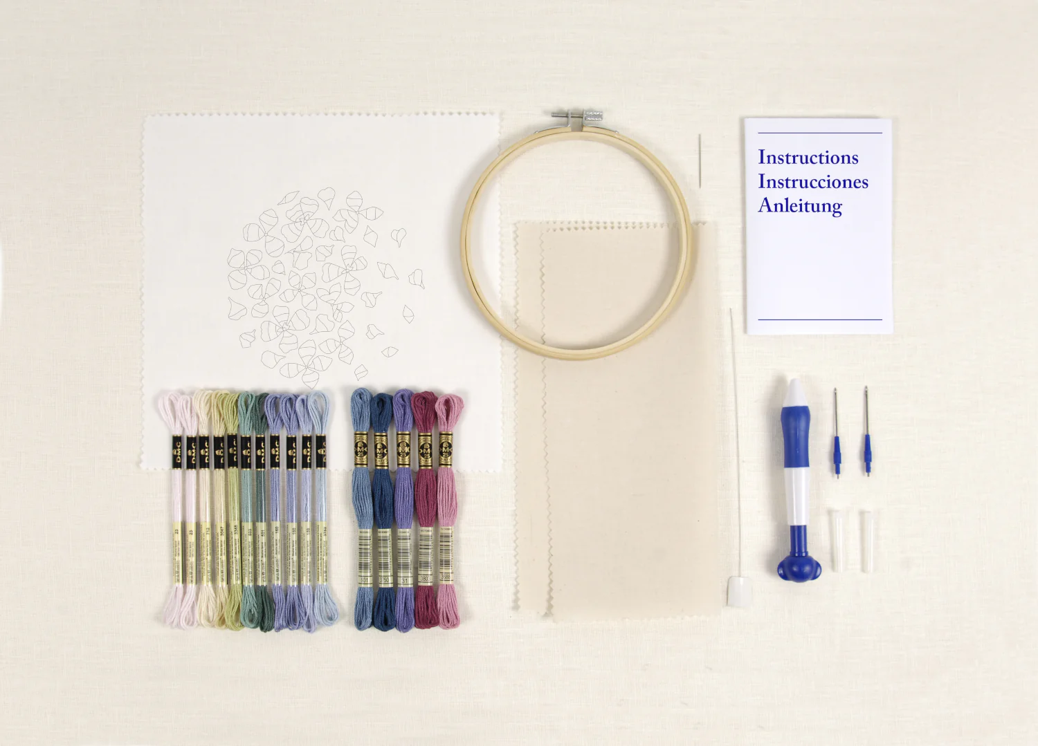 DMC Punch Needle Kit Hydrangea Petals by Nathalie Weinzaepflen - Image 4