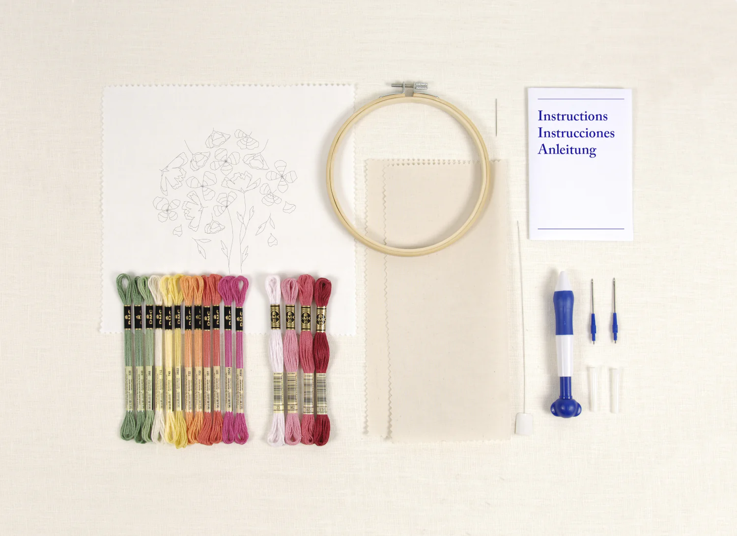 DMC Punch Needle Kit Spring Poppies by Nathalie Weinzaepflen - Image 3