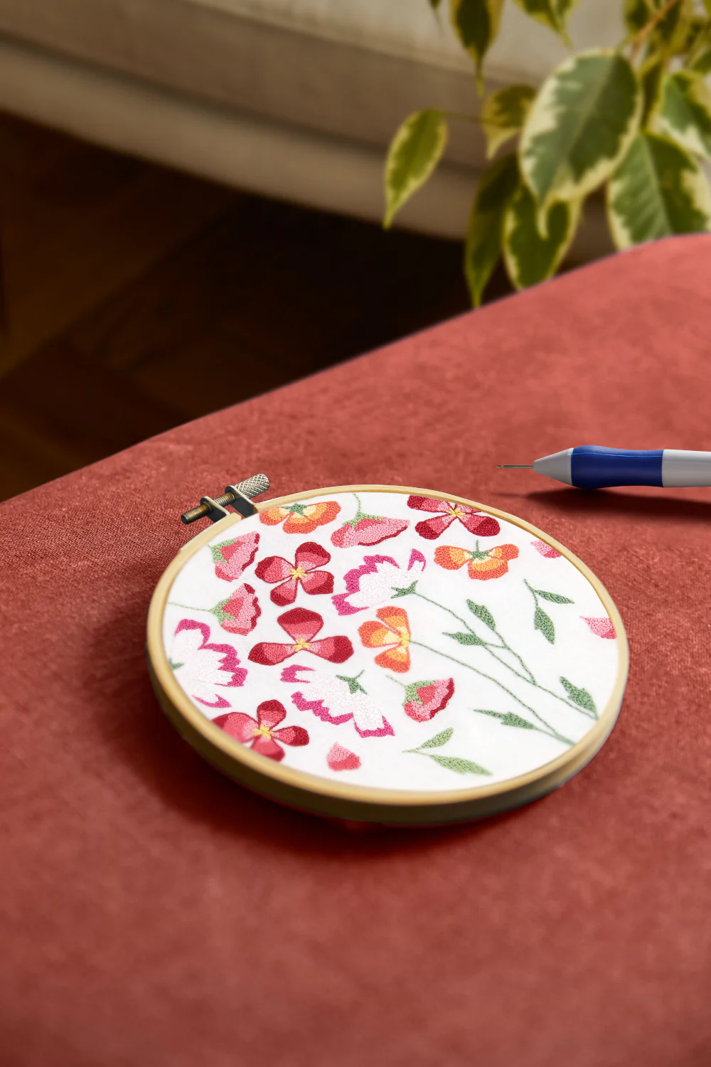 DMC Punch Needle Kit Spring Poppies by Nathalie Weinzaepflen - Image 4